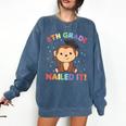 Kids 8th Grade Nailed It Monkey Graduation Comfort Colors Sweatshirt Denim