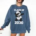 Kids Class Of 2030 Shirt Graduation Dabbing Panda Shirt Comfort Colors Sweatshirt Denim