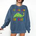 Kids Kindergarten Graduate Dinosaur Kindergarten Graduation Comfort Colors Sweatshirt Denim