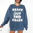 Kids Peace Out 2ND Grade For Graduation Comfort Colors Sweatshirt Denim