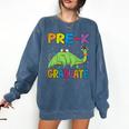 Kids Pre-K Graduate Brontosaurus Dino Pre Kindergarten Graduation Comfort Colors Sweatshirt Denim