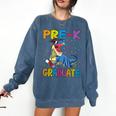 Kids Pre-K Graduate Dinosaur T-Rex Pre Kindergarten Graduation Comfort Colors Sweatshirt Denim