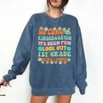 Kids So Long Kindergarten 1st Grade Here I Come Graduation Groovy Comfort Colors Sweatshirt Denim