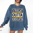 Kids Straight Outta Kindergarten Graduation Comfort Colors Sweatshirt Denim