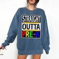Kids Straight Outta Pre-K Graduation Comfort Colors Sweatshirt Denim