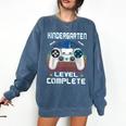 Kindergarten Graduation Level Complete Gamer 2024 Gaming Boy Comfort Colors Sweatshirt Denim