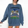 Kindergarten Level Complete Graduation Class 2023 Gamer Kids Comfort Colors Sweatshirt Denim
