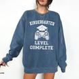 Kindergarten Level Complete Retro Graduation Video Gamer Comfort Colors Sweatshirt Denim