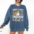Kitty Pet Lover Introvert Person Cats Show Family Member Comfort Colors Sweatshirt Denim