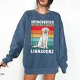 Labrador Retriever Introvert White Lab Comfort Colors Sweatshirt Denim