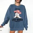 This Is My Last Rodeo Senior 2026 Cowgirl Graduation Comfort Colors Sweatshirt Denim