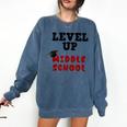 Level Up Middle School 5th Grade Graduation Comfort Colors Sweatshirt Denim