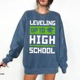 Leveling Up To High School Tee Shirt Gaming Graduation Comfort Colors Sweatshirt Denim