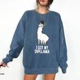 LLama Graduation I Got My Dipllama Cute Llama Comfort Colors Sweatshirt Denim