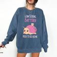 Low Social Battery Cute Snail With House Introvert Cozy Home Comfort Colors Sweatshirt Denim Low Social Battery Cute Snail With House Introvert Cozy Home Comfort Colors Sweatshirt Denim