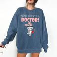 Med School Graduation Bunny Medical New Doctor Comfort Colors Sweatshirt Denim