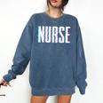 Nurse Glitch Aesthetic Graduation Nurse Glitch Graphic Art Comfort Colors Sweatshirt Denim
