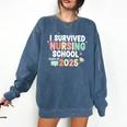 Nurse I Survived Nursing School Class Of 2025 Graduation Comfort Colors Sweatshirt Denim