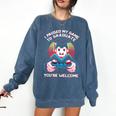 I Paused My Game To Graduate 2024 Gamer Graduation Comfort Colors Sweatshirt Denim