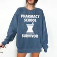 Pharmacy School Survivor PharmD Graduation T-Shirt Comfort Colors Sweatshirt Denim