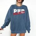 PHD Nailed It Graduation Doctorate Graduate Comfort Colors Sweatshirt Denim