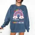 Pre k Graduation Class 2025 Graduate Pre-k Rainbow Girls Comfort Colors Sweatshirt Denim