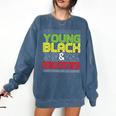 Proud African American Educated Graduation Comfort Colors Sweatshirt Denim