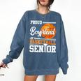 Proud Boyfriend Of A 2025 Senior Graduation Basketball Comfort Colors Sweatshirt Denim