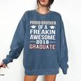 Proud Brother Of A 2018 Graduate Senior Graduation T Shirt Comfort Colors Sweatshirt Denim