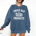 Proud Dad Of A 2024 Graduate Grad Class Of 2024 Graduation Comfort Colors Sweatshirt Denim
