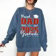 Proud Dad Of a Class Of 2025 Graduate For Graduation Comfort Colors Sweatshirt Denim