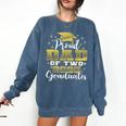 Proud Dad Of Two 2025 Graduates Graduation Family Comfort Colors Sweatshirt Denim