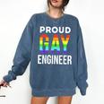 Proud Gay Engineer LGBTQ Rainbow Engineering Graduation Comfort Colors Sweatshirt Denim