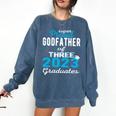 Proud Godfather Of Three 2023 Graduate 23 Class Graduation Comfort Colors Sweatshirt Denim
