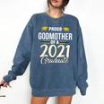 Proud Godmother Of A 2021 Graduate Graduation Clothes MBA Comfort Colors Sweatshirt Denim
