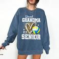 Proud Grandma Of A 2026 Senior Volleyball Graduation Leopard Comfort Colors Sweatshirt Denim