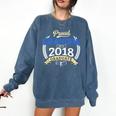 Proud Grandpa Of 2018 Senior Shirt Graduation Grad Comfort Colors Sweatshirt Denim