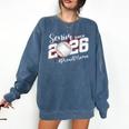 Proud Mama Of A 2026 Senior Baseball Graduation Mom Comfort Colors Sweatshirt Denim
