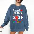 Proud MEMAW Of 2024 Pre-K Graduation Graduate Senior 2024 Comfort Colors Sweatshirt Denim