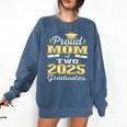 Proud Mom Of Two 2025 Graduates Graduation Family Comfort Colors Sweatshirt Denim