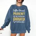 Proud Parent Of Kindergarten Graduate 2024 Graduation Parent Comfort Colors Sweatshirt Denim