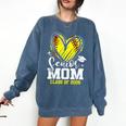 Proud Senior Mom Class Of 2026 Softball Graduation Heart Comfort Colors Sweatshirt Denim