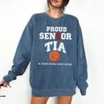 Proud Senior Tia 2026 Graduation Basketball Player Comfort Colors Sweatshirt Denim