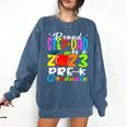 Proud Step-Dad Of 2023 Pre-K Graduate Fathers Day Graduation Comfort Colors Sweatshirt Denim