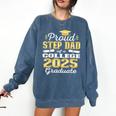 Proud Step Dad Of 2025 College Graduate Family 25 Graduation Comfort Colors Sweatshirt Denim