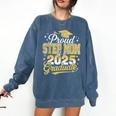 Proud Step Mom Of A Class Of 2025 Graduate Senior Graduation Comfort Colors Sweatshirt Denim