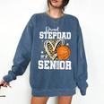 Proud Stepdad Of A 2026 Senior Basketball Graduation Leopard Comfort Colors Sweatshirt Denim