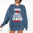 Proud Uncle Of A 2023 Senior Class Of 2023 Graduation Comfort Colors Sweatshirt Denim