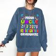 Proud UNCLE Of a 2025 Kindergarten Graduate Graduation Comfort Colors Sweatshirt Denim