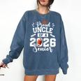 Proud Uncle Of A 2026 Senior Football Graduation Comfort Colors Sweatshirt Denim